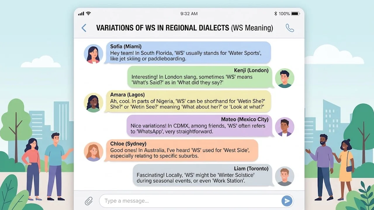 Variations of WS in Regional Dialects - WS Meaning in chats