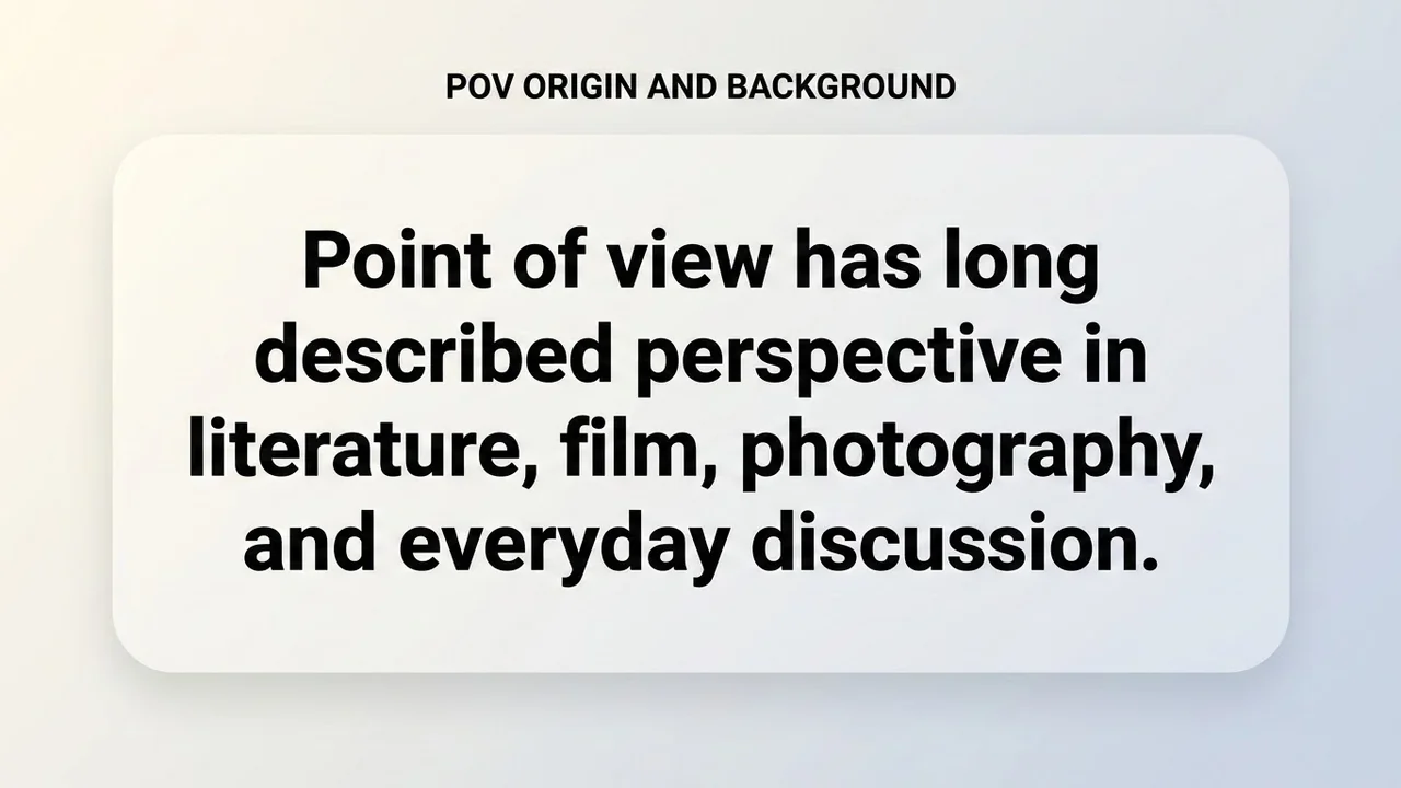 POV Origin and Background - POV Meaning meaning