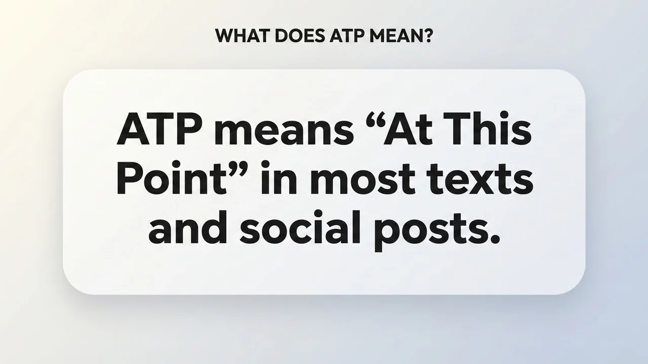 What Does ATP Mean? - ATP Meaning meaning