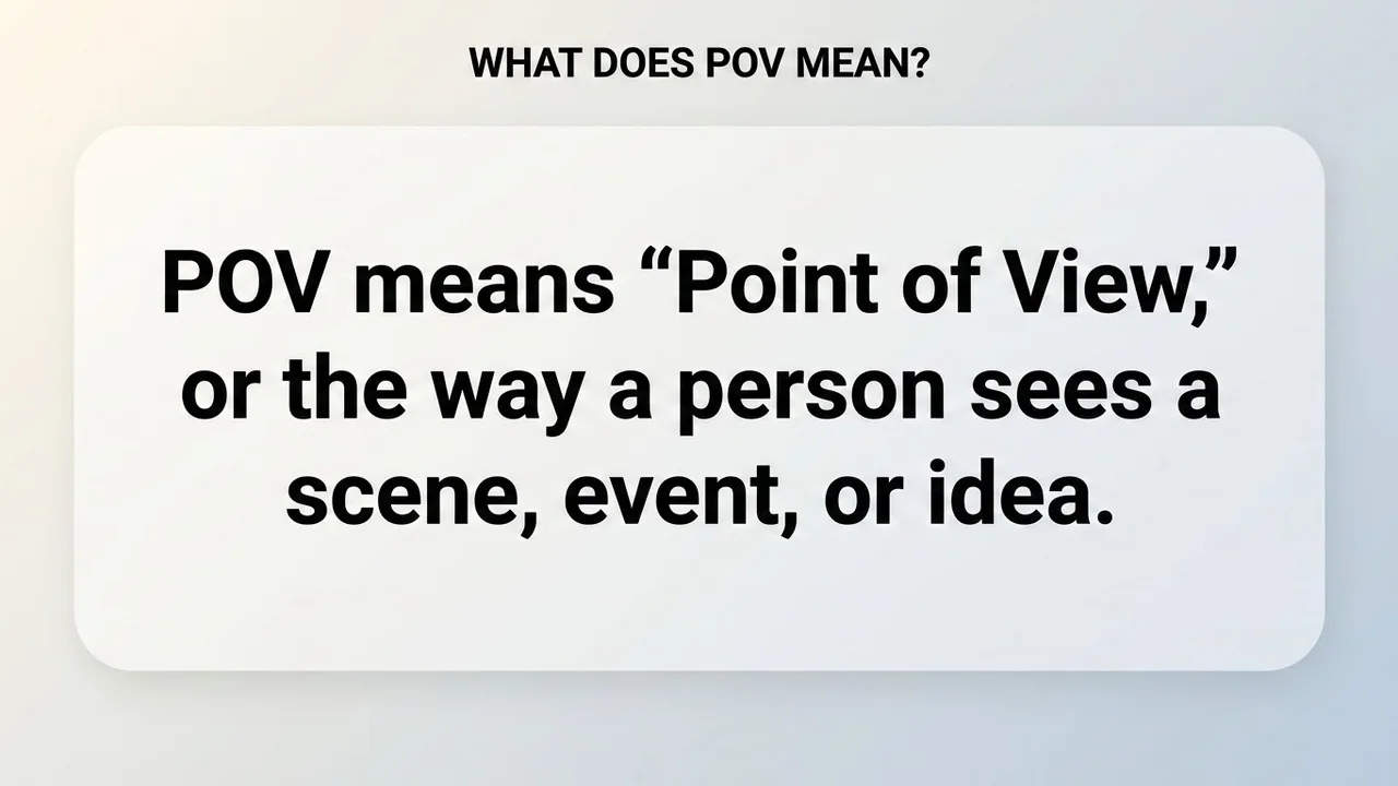 What Does POV Mean? - POV Meaning meaning